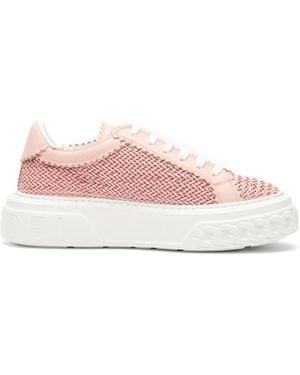 Casadei Woven Flatform Sneakers - Pink