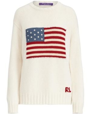 Ralph Lauren Flag Cashmere Sweater - White