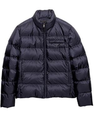 Prada Medium Jack Met Opstaande Kraag - Blauw