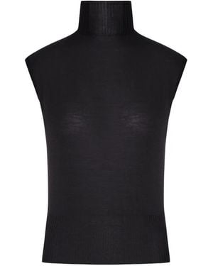 Rick Owens Ribbed-Knit Sleeveless Top - Black