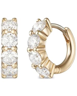 Melissa Kaye 18K Diamond Huggie Hoop Earrings - Metallic