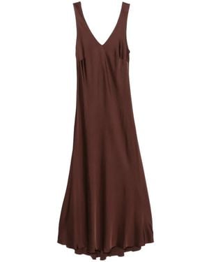 Dixie V-Neck Midi Dress - Brown