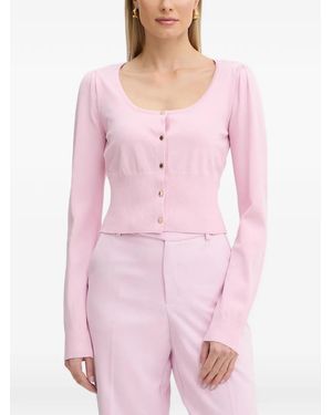 Fracomina Scoop Neck Cardigan - Pink