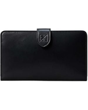 Calvin Klein Leather Passport Wallet - Black