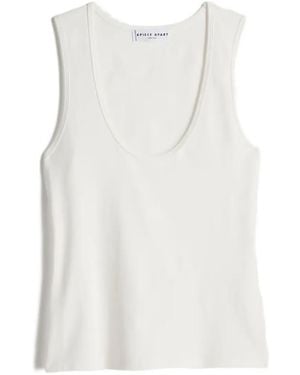 Apiece Apart Ribbed Scoop-Neck Tank Top - White