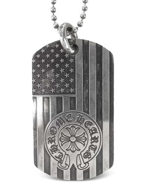 Chrome Hearts Ball Chain Dog Tag Necklace - Grey