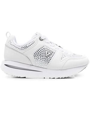 Guess Crystal-Embellished Sneakers - White