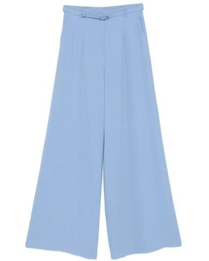 Imperial Pantalon Plissé À Taille Ceinturée - Blue