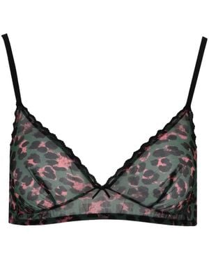 Laura Urbinati Leopard-Print Triangle Bra - Black