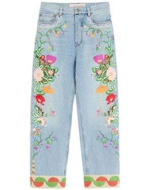 Valentino Garavani Embroidered Jeans - Blue