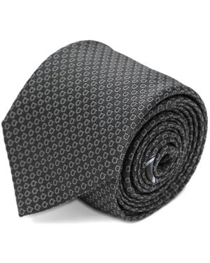 Ferragamo Gancini Micro Jacquard Silk Tie - Grey
