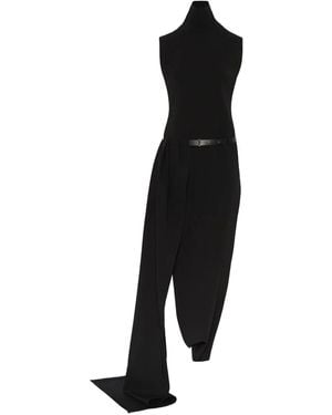Jean Paul Gaultier Robe Mi-Longue À Design Drapé - Noir