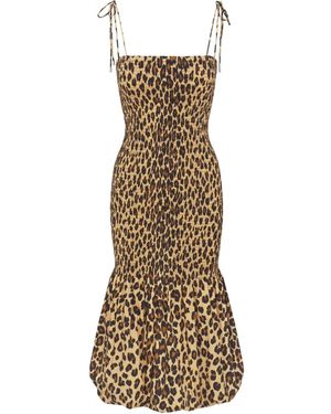 Simon Miller Canto Smocked Poplin Dress - Natural