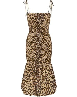 Simon Miller Gesmoktes Canto Popeline-Kleid - Natur