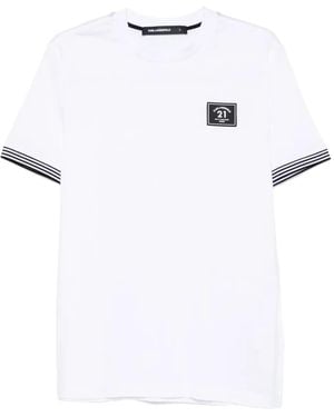KARL LAGERFELD Logo-Detail Cotton T-Shirt - White
