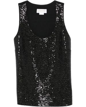 Genny Sequin-Embellished Top - Black
