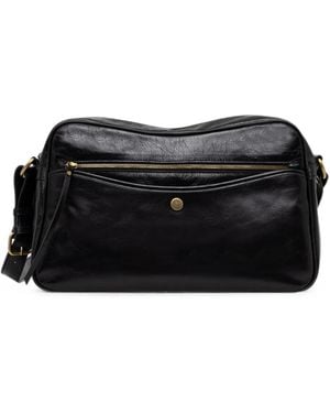 Gianni Chiarini Cora Grained Leather Crossbody Bag - Black