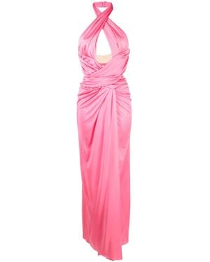 Moschino Draped Halterneck Maxi Dress - Pink