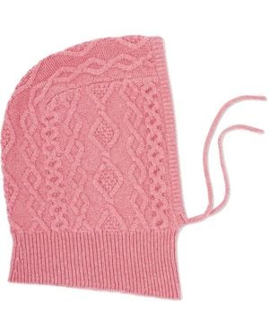 Eric Bompard ケーブルニット ドローストリングフード - ピンク