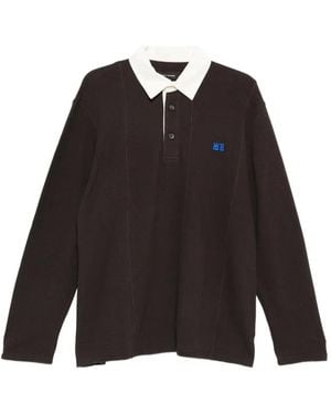 Wales Bonner Pique Long-Sleeve Polo Shirt - Black