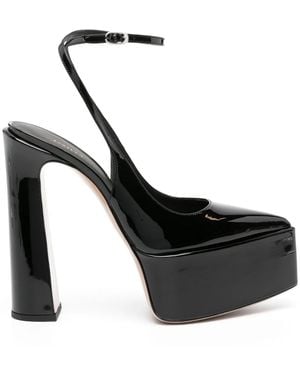 Le Silla Nina 165Mm Patent-Finish Leather Court Shoes - Black