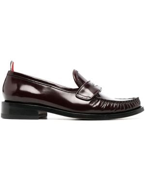 Thom Browne Rwbタブ レザー ペニーローファー - ブラウン