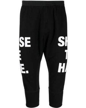Nils Baggy-Shorts Mit Slogan-Print - Schwarz