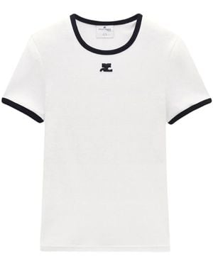 Courreges Bumpy Contrast T-Shirt - White