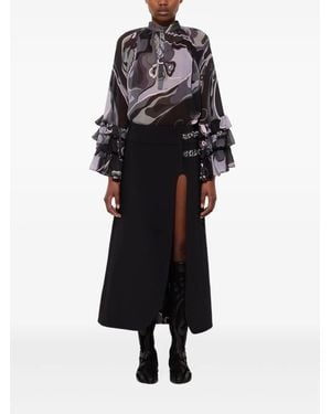 PUCCI Jupe Mi-Longue À Imprimé Interne - Black