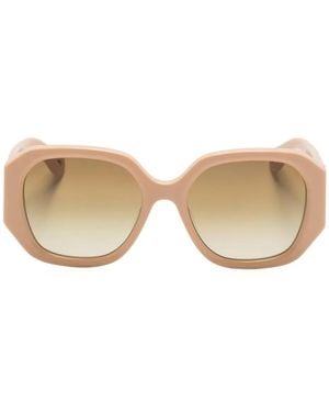 Chloé Marcie Oversize-Frame Sunglasses - Natural