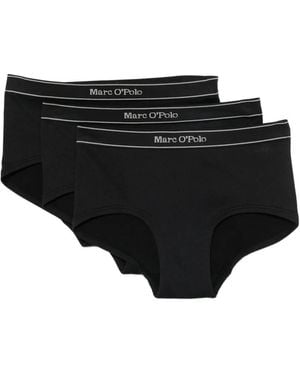 Marc O' Polo Set De Tres Bragas Con Logo En La Cinturilla - Negro