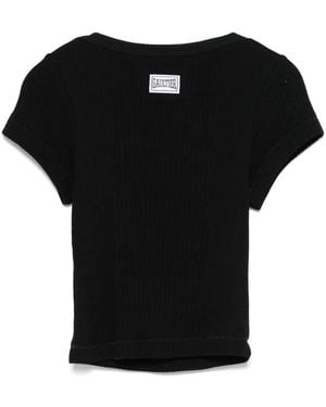 Jean Paul Gaultier Logo-Patch T-Shirt - Black
