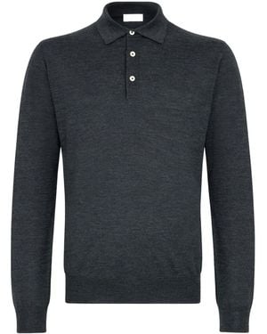 Boglioli Gestricktes Poloshirt mit Knöpfen - Blau