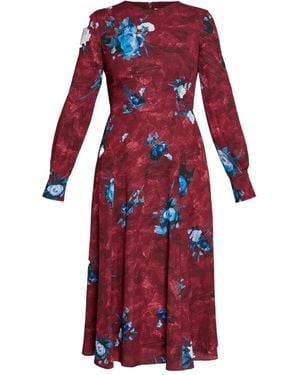 Erdem Midikleid Mit Blumen-Print - Rot