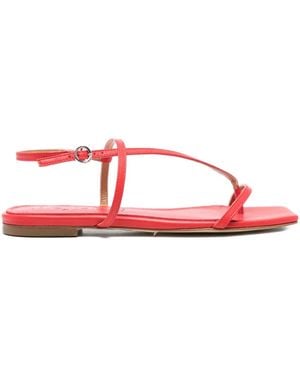 Aeyde Ella Square-Toe Sandals - Red