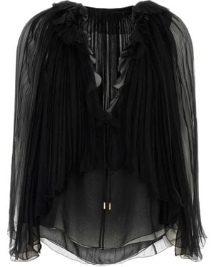 Alberta Ferretti Blusa Con Volantes - Negro
