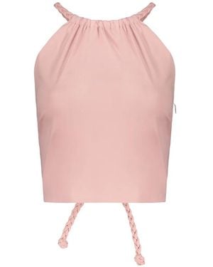 RED Valentino Braided Lace-Up Top - Pink