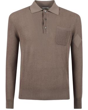 Ballantyne Pocket Rib Polo Shirt - Brown