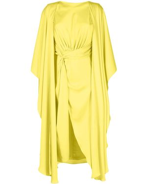 Isabel Sanchis Draped Boat-Neck Midi Dress - Yellow