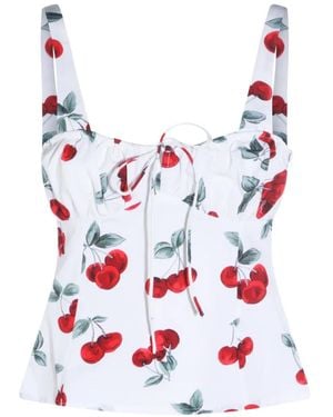 Twinset Cherry-Print Top - White