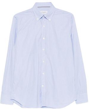 Tintoria Mattei 954 Pinstripe Button-Down Shirt - White