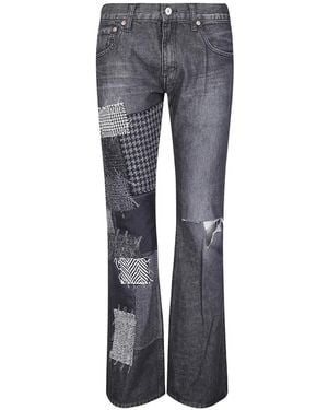 Junya Watanabe Patchwork Distressed Jeans - Blue