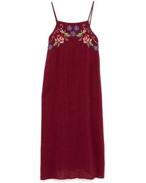 Desmond & Dempsey Nuisette À Broderies - Rouge