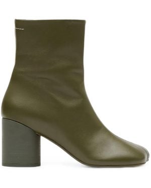 MM6 by Maison Margiela Anatomic Leather Ankle Boots - Green