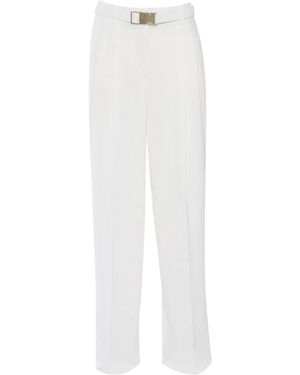 Max Mara Pantaloni Neottia Con Cintura - Bianco
