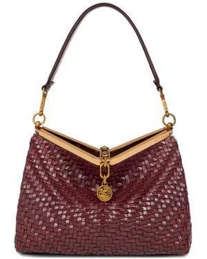 Etro Vela レザー ショルダーバッグ - パープル