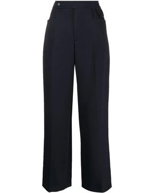 Low Classic Pocket-Point Wide-Leg Pants - Blue