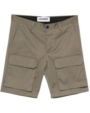 Les Hommes Klassische Cargo-Shorts - Grau