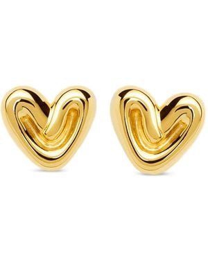 Missoma Puffy-Heart Stud Earrings - Metallic