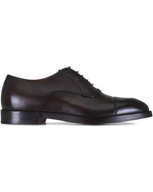 ZEGNA Torino Leather Oxford Shoes - Brown